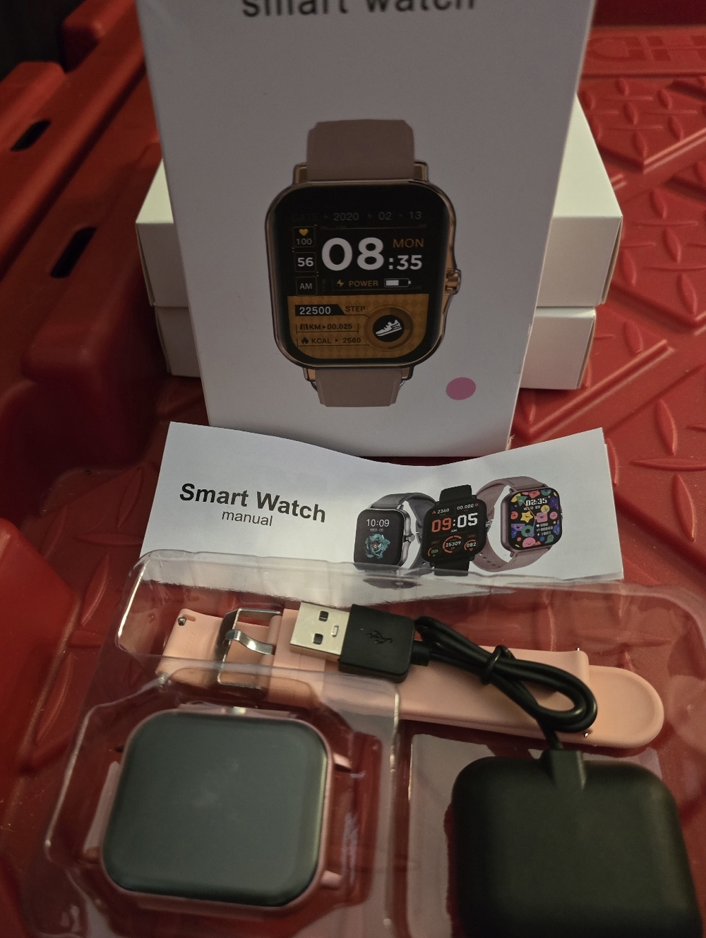 NIB - Pink Smart Watch with Silicone Band